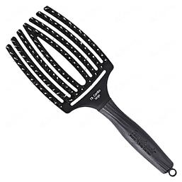 Olivia Garden Fingerbrush Combo Large Βούρτσα Μαλλιών για Χτένισμα Μαύρη