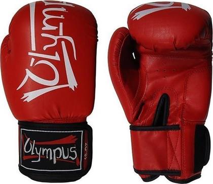 Olympus Sport Training III Γάντια Πυγμαχίας από Συνθετικό Δέρμα για Αγώνα Κόκκινα από το Plus4u