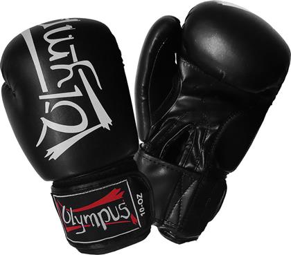 Olympus Sport Training III Γάντια Πυγμαχίας από Συνθετικό Δέρμα για Αγώνα Μαύρα