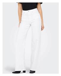 Only Ψηλόμεσο Γυναικείο Jean Παντελόνι Wide White