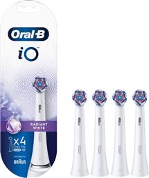 Oral-B iO Radiant Ανταλλακτικές Κεφαλές για Ηλεκτρική Οδοντόβουρτσα Λευκό 4τμχ