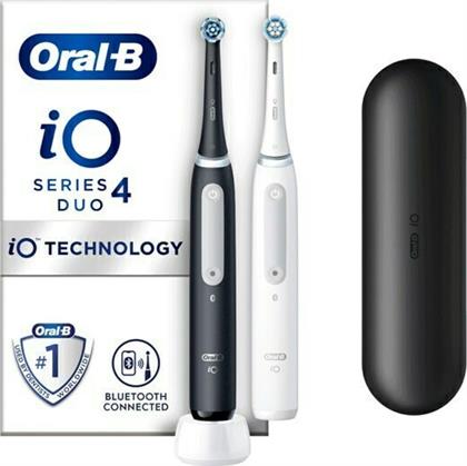 Oral-B iO Series 4 Duo Ηλεκτρική Οδοντόβουρτσα με Χρονομετρητή και Αισθητήρα Πίεσης Black / White