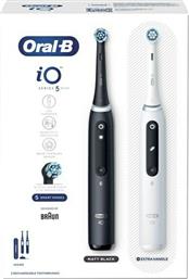 Oral-B IO Series 5 Duo Pack Ηλεκτρική Οδοντόβουρτσα με Αισθητήρα Πίεσης και Θήκη Ταξιδίου Black & White από το Pharm24