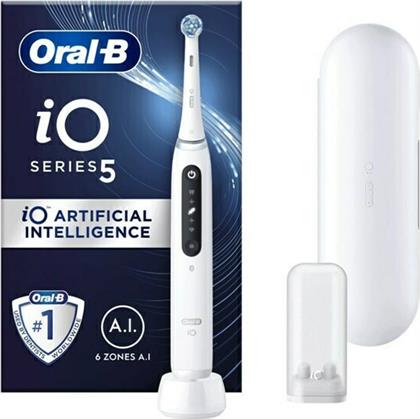 Oral-B IO Series 5 Ηλεκτρική Οδοντόβουρτσα με Αισθητήρα Πίεσης και Θήκη Ταξιδίου White από το Pharm24