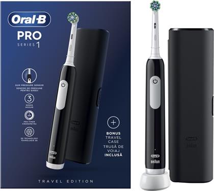 Oral-B Pro Series 1 Ηλεκτρική Οδοντόβουρτσα με Χρονομετρητή, Αισθητήρα Πίεσης και Θήκη Ταξιδίου Μαύρη από το Pharm24