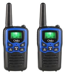 Osio Opm-1010 Ασύρματος Πομποδέκτης PMR 0.5W με Μονόχρωμη Οθόνη Σετ 2τμχ Σε Μπλε Χρώμα