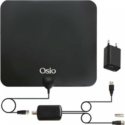 Osio OTA-2033 Εσωτερική Κεραία Τηλεόρασης (απαιτεί τροφοδοσία) σε Μαύρο Χρώμα Σύνδεση με Ομοαξονικό (Coaxial) Καλώδιο από το e-shop