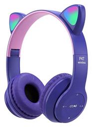 P47M Cat Ear Bluetooth / 3.5mm Μωβ