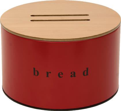 Pam & Co Ψωμιέρα με Καπάκι Inox σε Κόκκινο Χρώμα 25x25x18cm από το Katoikein