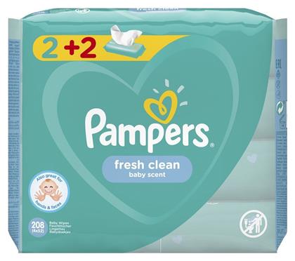 Pampers Fresh Clean 4x52τμχ από το ΑΒ Βασιλόπουλος