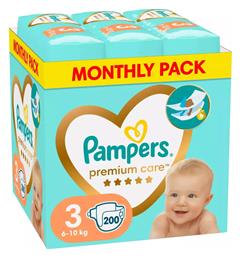 Pampers Premium Care No. 3 για 6-10kg 200τμχ