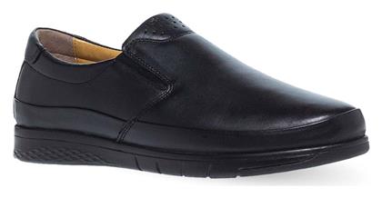 Parex Δερμάτινα Ανδρικά Slip-On Μαύρα