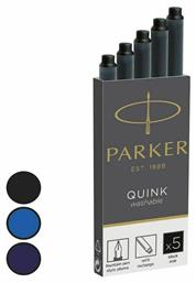 Parker Quink Cartridge Ανταλλακτικό Μελάνι για Πένα σε Μαύρο χρώμα 5τμχ