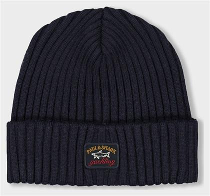 Paul & Shark Beanie Ανδρικός Σκούφος με Rib Πλέξη σε Navy Μπλε χρώμα από το Notos