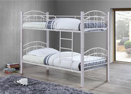 Παιδικό Κρεβάτι Κουκέτα για Στρώμα 90x190cm Λευκό Norton
