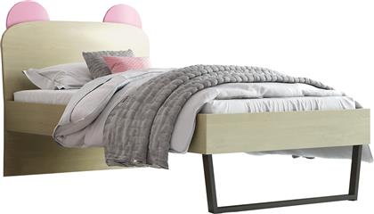 Παιδικό Κρεβάτι Μονό για Στρώμα 90x190cm Ροζ Δρυς Κορώνα