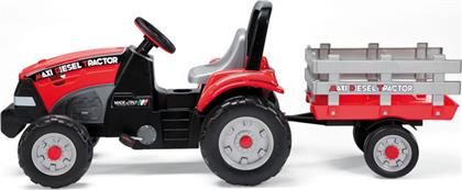 Παιδικό Τρακτέρ Maxi Diesel Ποδοκίνητο με Καρότσα & Πετάλι Κόκκινο από το Plus4u