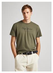 Pepe Jeans Printed Ανδρική Μπλούζα Military Green από το Z-mall