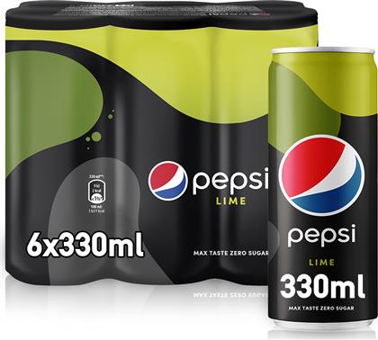 Pepsi Max Κουτί Cola Lime με Ανθρακικό 6x330ml Κωδικός: 24773096 από το e-Fresh