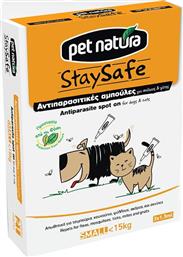 Pet Natura Stay Safe <15kg Αντιπαρασιτική Αμπούλα Σκύλου 1.5ml 3τμχ