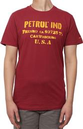Petrol Industries Ανδρικό T-shirt Κόκκινο με Στάμπα