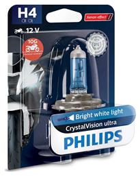 Philips Λάμπα Μοτοσυκλέτας CrystalVision Ultra H4 Αλογόνου 3700K Φυσικό Λευκό 12V 55W 1τμχ από το Saveltrade