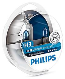 Philips Λάμπες Αυτοκινήτου DiamondVision H3 Αλογόνου 5000K 12V 55W 2τμχ