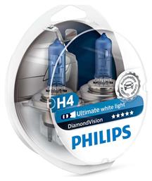 Philips Λάμπες Αυτοκινήτου & Μοτοσυκλέτας DiamondVision H4 Αλογόνου 5000K Ψυχρό Λευκό 12V 60W 2τμχ από το Saveltrade