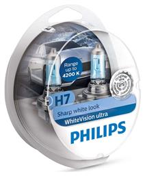 Philips Λάμπες Αυτοκινήτου WhiteVision Ultra H7 Αλογόνου 4200K Φυσικό Λευκό 12V 55W 2τμχ από το Saveltrade