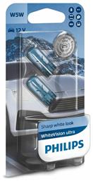 Philips Λάμπες Αυτοκινήτου WhiteVision Ultra W5W 3300K Θερμό Λευκό 12V 5W 2τμχ από το Saveltrade