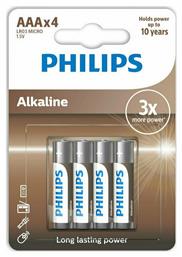 Philips Long Lasting Power AAA 1.5V 4τμχ LR03A4B/10 από το Panora