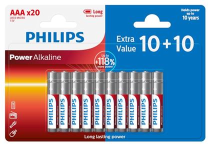 Philips Power Αλκαλικές Μπαταρίες AAA 1.5V 20τμχ από το Esmarket