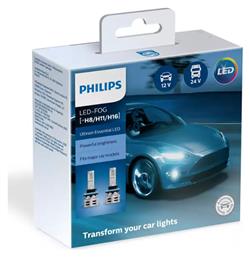 Philips Ultinon Essential Λάμπες H11 / H16 / H8 LED Ψυχρό Λευκό 2τμχ