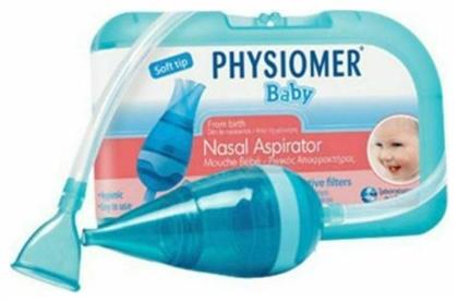 Physiomer Baby Nasal Aspirator Ρινικός Αποφρακτήρας για Βρέφη & 5 Προστατευτικά Φίλτρα