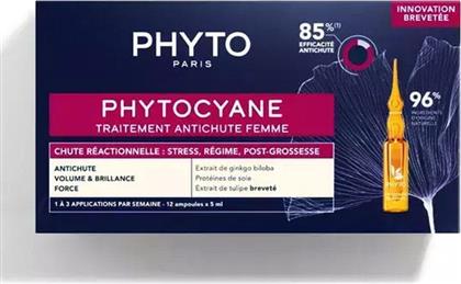 Phyto Phytocyane Traitement Anti-Chute Αμπούλες Μαλλιών κατά της Τριχόπτωσης για Γυναίκες 12x5ml