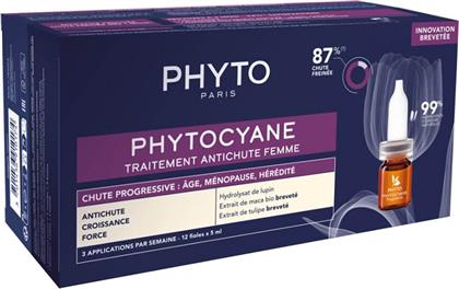 Phyto Phytocyane Traitement Chute Progressive Αμπούλες Μαλλιών κατά της Τριχόπτωσης για Γυναίκες 12x5ml από το Pharm24