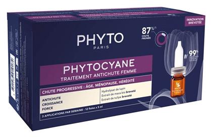 Phyto Phytocyane Traitement Chute Progressive Αμπούλες Μαλλιών κατά της Τριχόπτωσης για Γυναίκες 12x5ml από το Pharm24