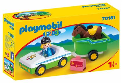 Playmobil 123 Car With Horse Trailer για 1.5 ετών από το BlablaToys