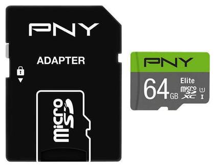 PNY Elite microSDXC 64GB Class 10 U1 UHS-I με αντάπτορα