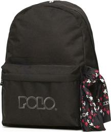 Polo Original 600D Σχολική Τσάντα Πλάτης Γυμνασίου - Λυκείου σε Μαύρο χρώμα Μ32 x Π18 x Υ40cm από το Delikaris-sport