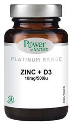 Power Health Platinum Range Zinc & D3 10mg 500iu 60 κάψουλες