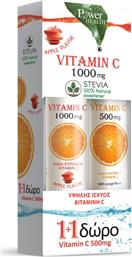 Power Health Vitamin C 1000mg Apple Stevia 24tabs & Vitamin C 500mg Orange 20tabs από το Pharm24