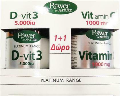 Power Of Nature Classics Platinum Range Vitamin D-Vit3 5000iu 60 ταμπλέτες & Vitamin C 1000mg 20 ταμπλέτες από το Pharm24