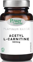 Power Of Nature Platinum Range Acetyl L-Carnitine Συμπλήρωμα Διατροφής με Καρνιτίνη 500mg 30 κάψουλες από το Pharm24