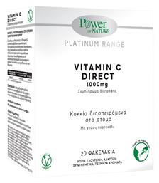 Power Of Nature Platinum Range Vitamin C Direct Βιταμίνη 1000mg Πορτοκάλι 20 φακελίσκοι