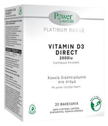 Power Of Nature Platinum Range Vitamin D3 Direct Βιταμίνη 2000iu 20 φακελίσκοι