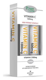 Power Of Nature Vitamin C 1000mg Στέβια & Vitamin C 500mg Στέβια Πολυβιταμίνη 1000mg Πορτοκάλι 2 x 20 αναβράζοντα δισκία