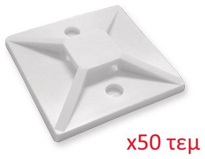 Powertech Αυτοκόλλητη Βάση Δεματικών 30x30mm 50τμχ Λευκό από το Public