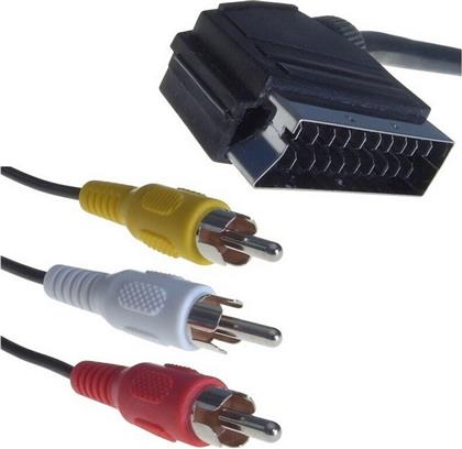 Powertech AV Cable Scart male - 3x RCA male 2m (CAB-S002) από το Public