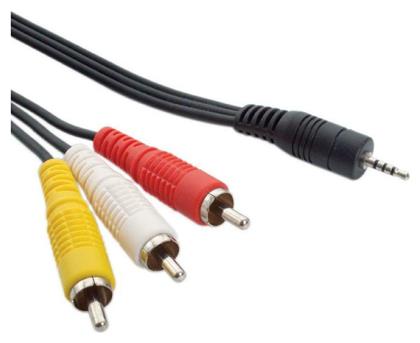 Powertech Cable 3.5mm male - Component male / Analog Audio male / Composite male 1.5m (CAB-R010)